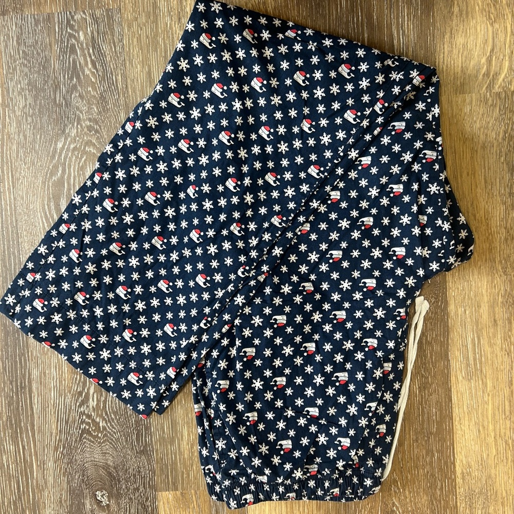 Vineyard Vines Navy Snowflake & Santa Pajama Pants-M